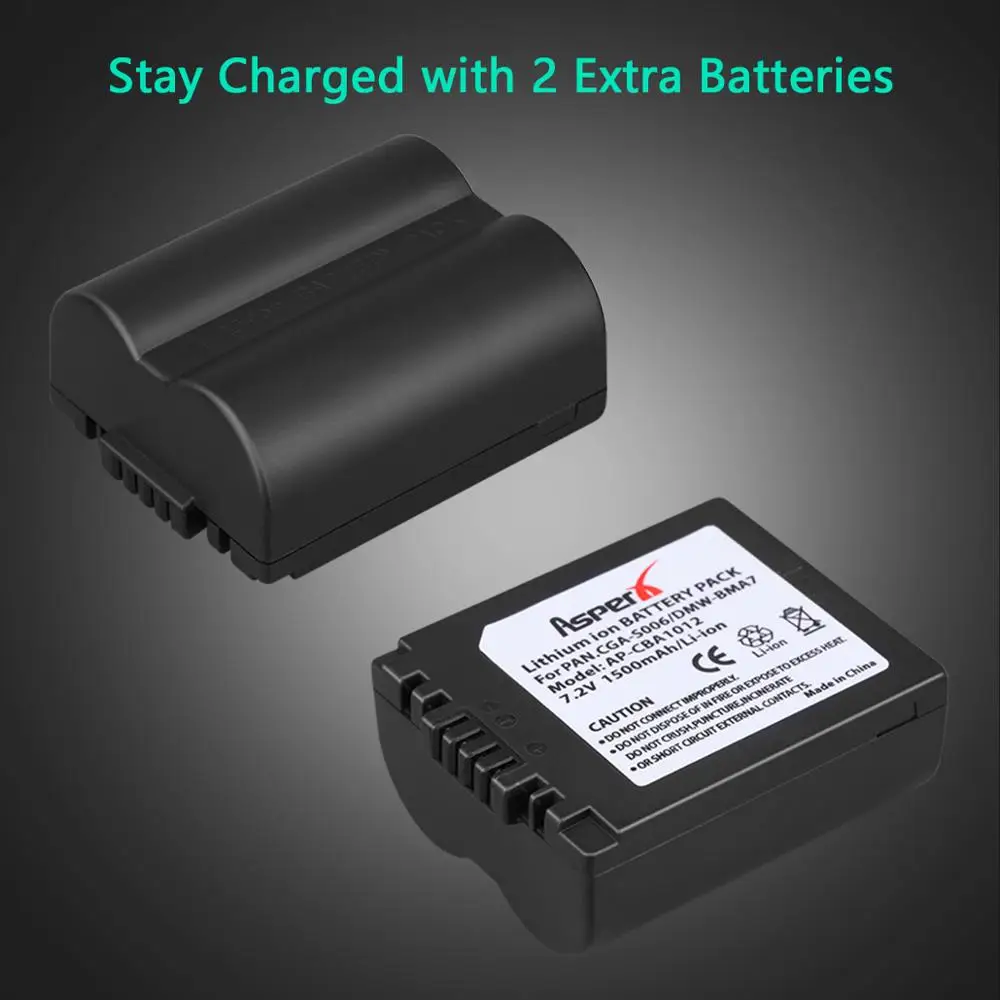 2X Φ аккумуляторы и зарядное устройство для аккумулятора Panasonic Lumix CGA S006 DMW BMA7 DMC FZ7 FZ8