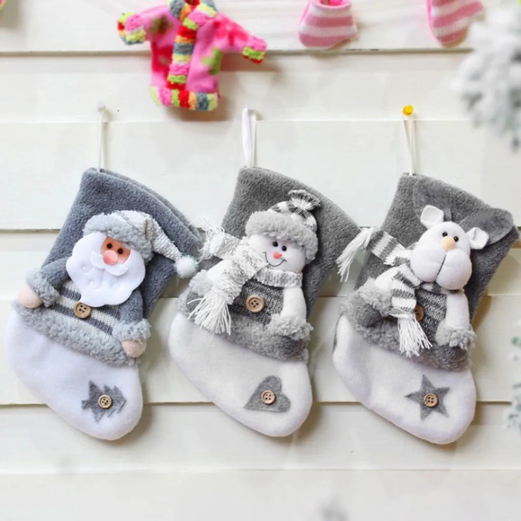 Christmas Tree Ornaments Stockings Gift Bag Socks Decorations For Home Sock Decor#40 | Дом и сад