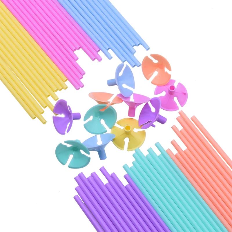 10-50pcs 30cm Latex Balloon Stick Multicolor Plastic Balloon Holder Cups for Wedding Birthday Decoration Accessories