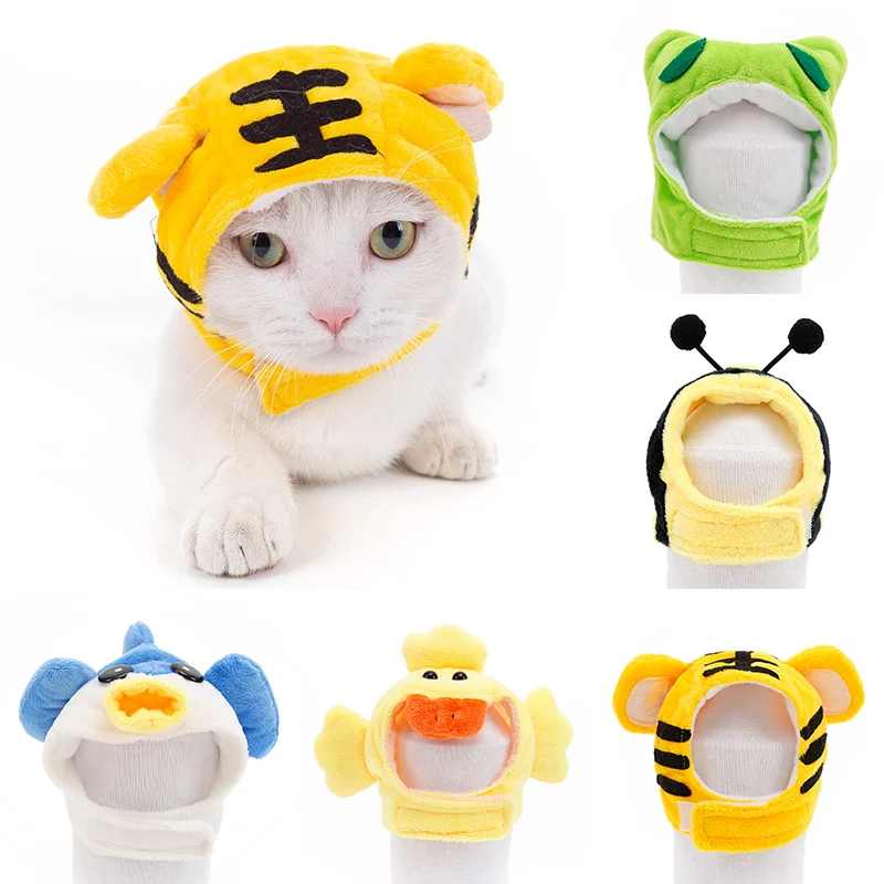 Cat Hats Cute Cartoons Shaped Pet Products Kitty Fashion Winter Accessories Warm Dog Headgear Party Costume Supplies | Дом и сад