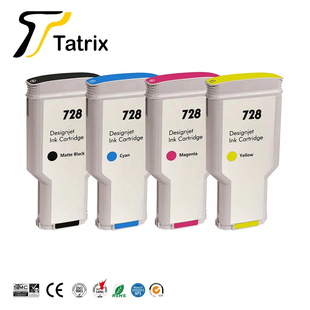 Tatrix 728 ink cartridge Premium Color Compatible Printer Inkjet hp 728 Ink Cartridge for HP DesignJet T730 T830 Printer