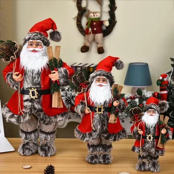 

Christmas Dolls Tree Decor New Year Ornament Reindeer Snowman Santa Claus Standing Doll Decoration Merry Christma