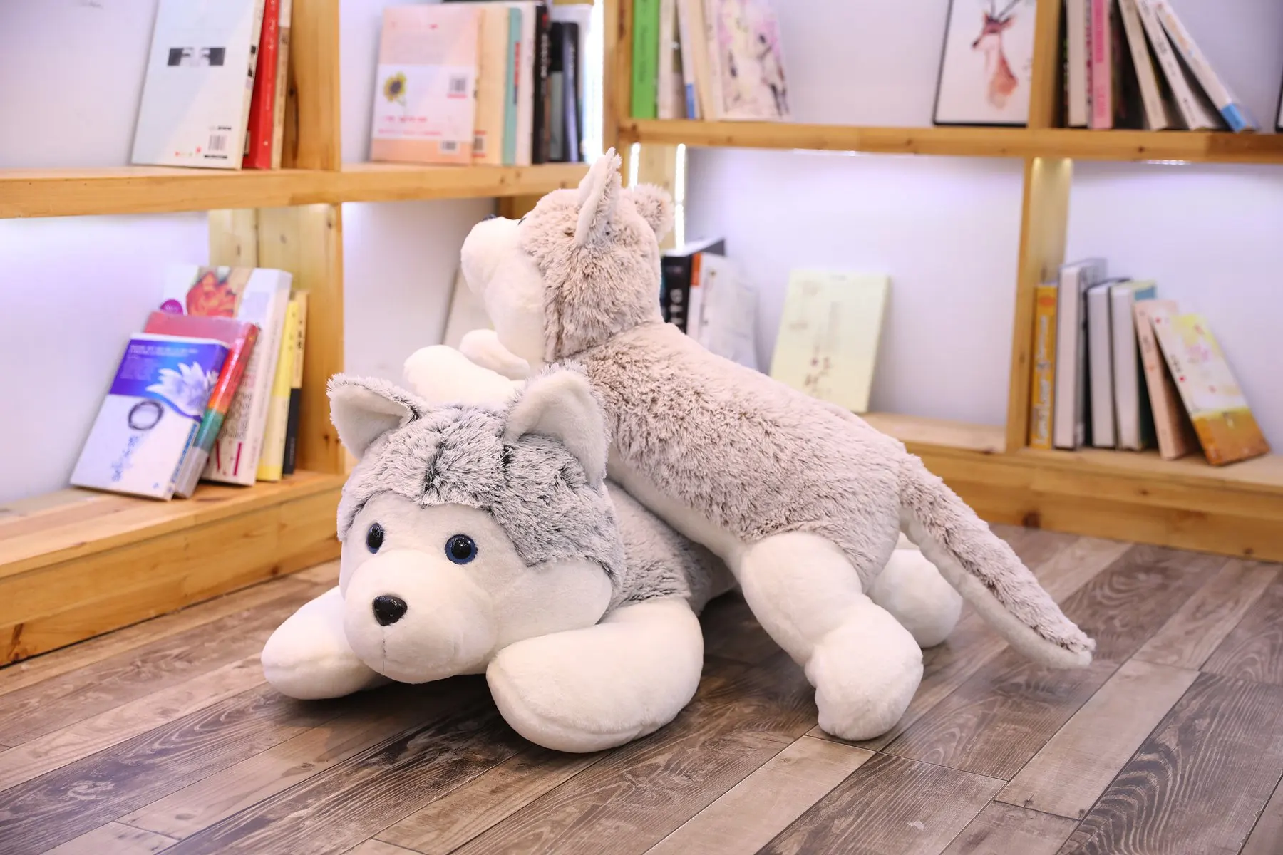 Lovely Simulation Siberian Husky Dog Plush Stuffed Animal Toys Dolls P