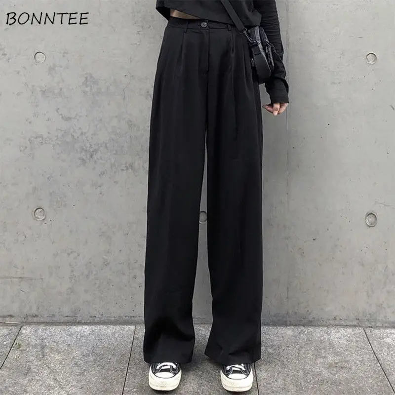 Full Length Pants Women Stylish Ulzzang Purple Vintage All-match Ladies High Waist Trousers Spring Fall Trendy Office Femme Pant | Женская