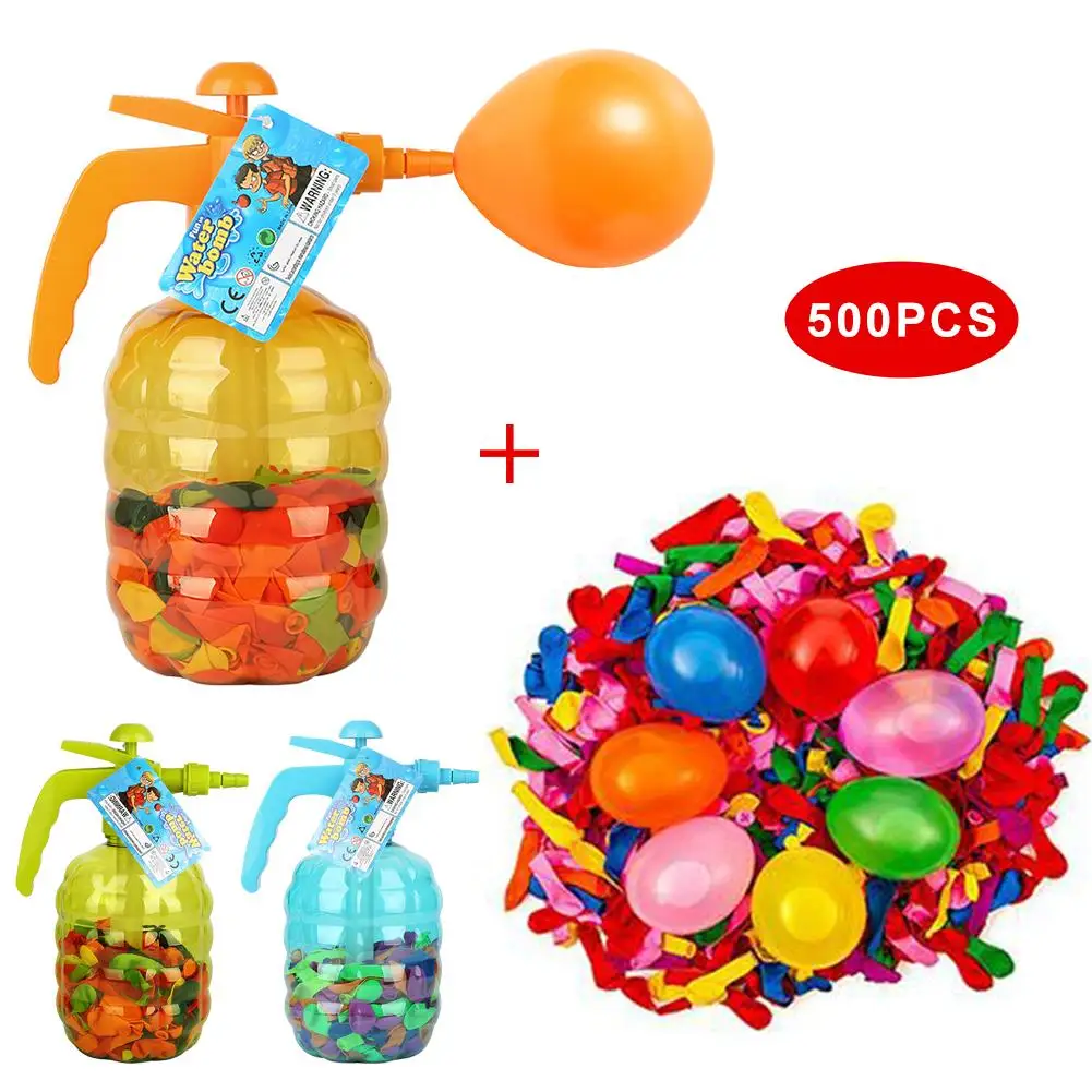 500PCS Water Balloons With 1pc Pump Bottle Filler Large Capacity Air