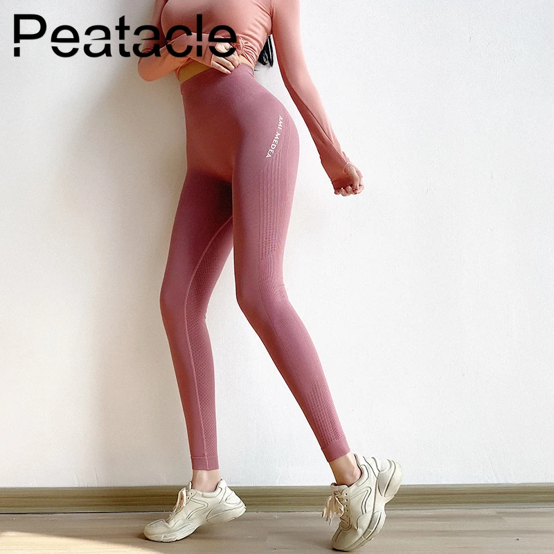 Peatacle, спортивные Леггинсы, женские штаны для бега, черные штаны для йоги, для фитнеса, высокая эластичная талия, для спортзала, резинка на попе, спандекс