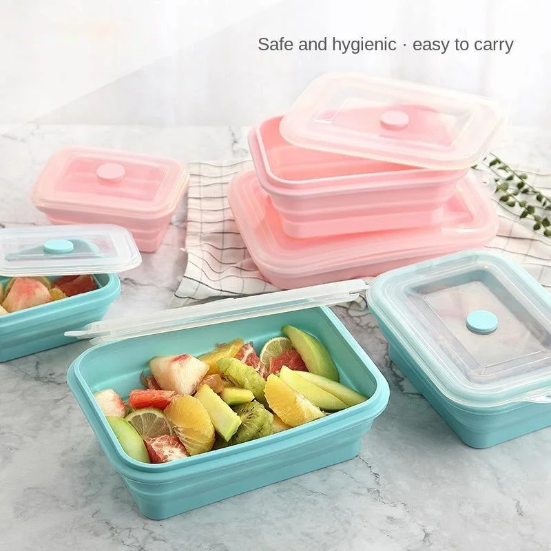 Bpa-free Silicone Collapsible Lunch Box - Portable Food Storage