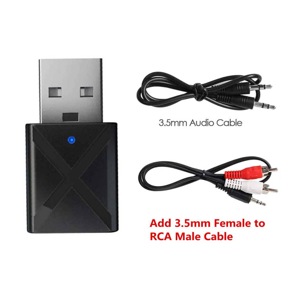 Color1 Add RCA Cable 5,0 Bluetooth передатчик приемник Мини 3,5 мм AUX стерео беспроводной Bluetooth адаптер для автомобиля музыка Bluetooth передатчик для телевизора - Цвет: Color1 Add RCA Cable