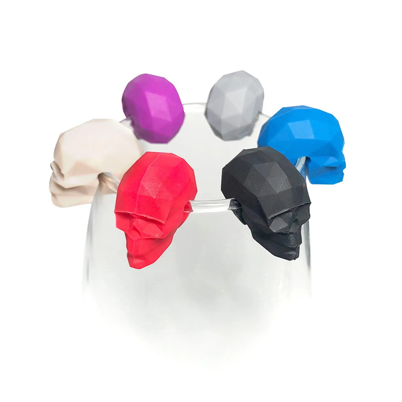 6pcs SShape Silicone Wine Glass Marker Buffet Identifier Sucker Mark Wine Glass Label Supplies Colorful Charms
