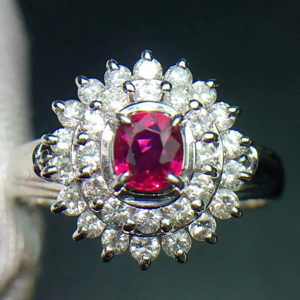 Изящные Ювелирные изделия Pt900 золото Настоящее натуральное 0.33ct голубь крови