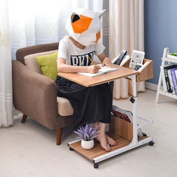 

Rolling Laptop Desk Stand Notebook PC Computer Table Adjustable Over Bed