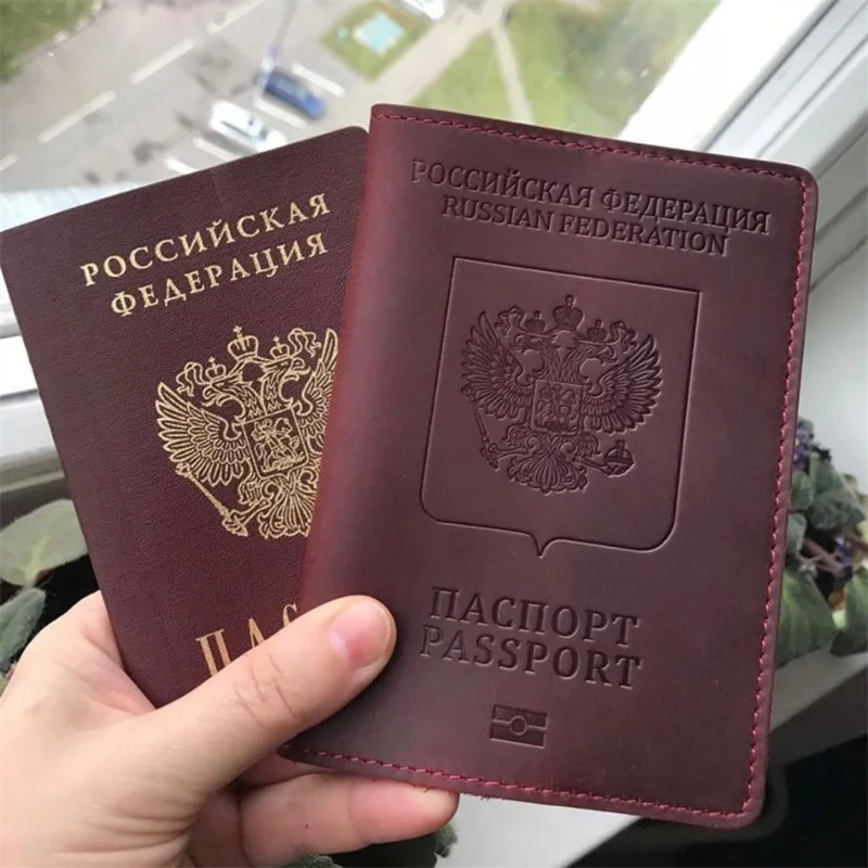 2020 винтажный Чехол для паспорта из натуральной кожи России однотонный мужской