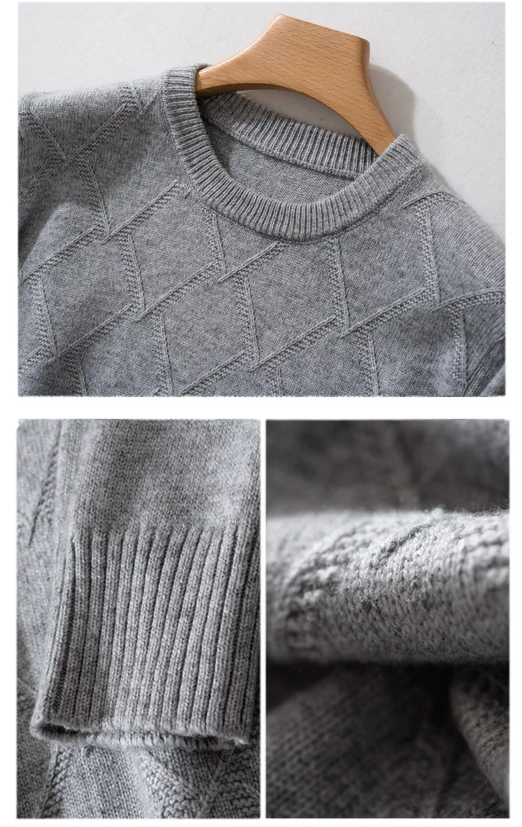 Cashmere sweater men pullover autumn winter clothes hombre robe pull homme hiver man Business casual plaid sweaters men sweater