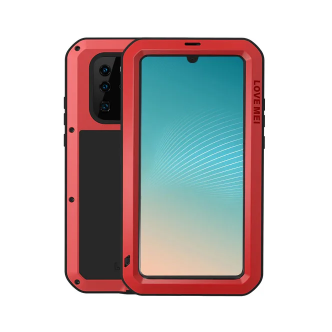 Мощный чехол Love Mei для huawei P30 Pro противоударный металлический алюминиевый чехол - Цвет: Красный