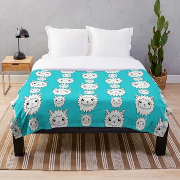 

Cute Llama Face Pattern Throw Blanket Soft Sherpa Blanket Bed Sheet Single Knee Blanket Office Nap Blanket