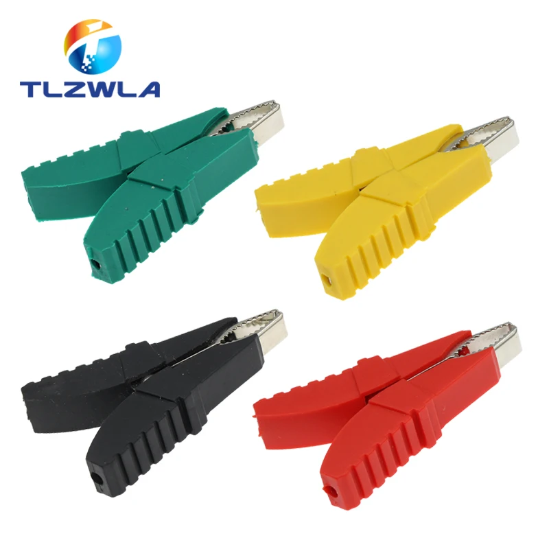 Plastic Handle Test Probe Metal Electrical Alligator Clips Connector Crocodile Clamp Battery Clamps 1Pcs