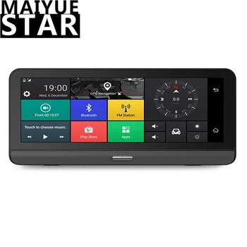 

Maiyue star 8 inch touch screen full HD 1080P dashboard folding car Dvr Wifi Bluetooth GPS navigation dual lens recorder camera