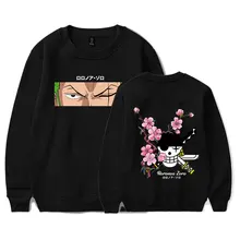 One Piece Japan Anime Sweatshirt Roronoa Zoro for Unisex Crewneck Sweatshirts Men Women Pullover Mens Tracksuit Male Streetwear