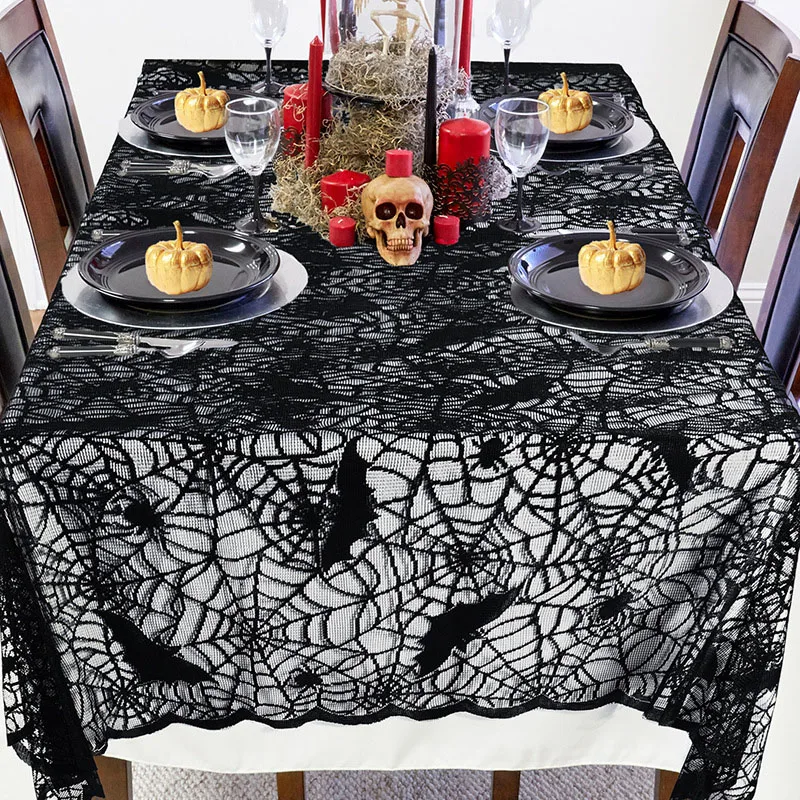 1 шт. Черная кружевная скатерть в виде паутины для камина накидка украшение