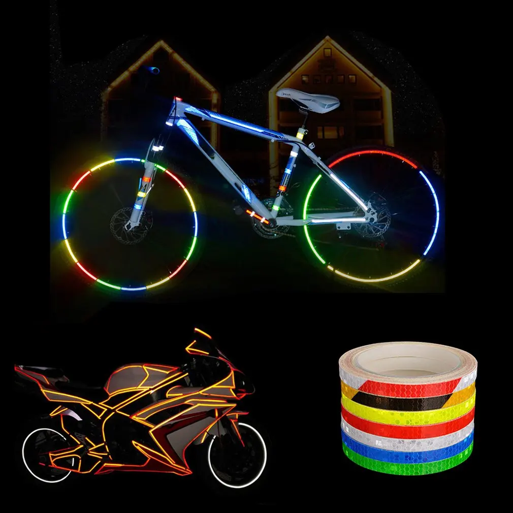 Светоотражающая лента флуоресцентная MTB велосипед Велоспорт MTB светоотражающие наклейки клейкая лента наклейки для велосипеда Аксессуары для велосипеда