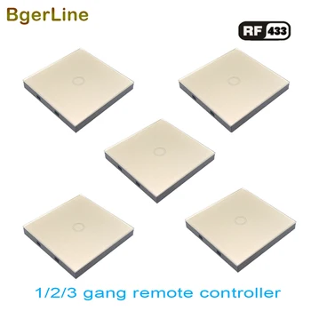 

1/2/3 gang stick switch control Luxury wall touch panel sticky 433MHz wireless RF remote controller transmitter module