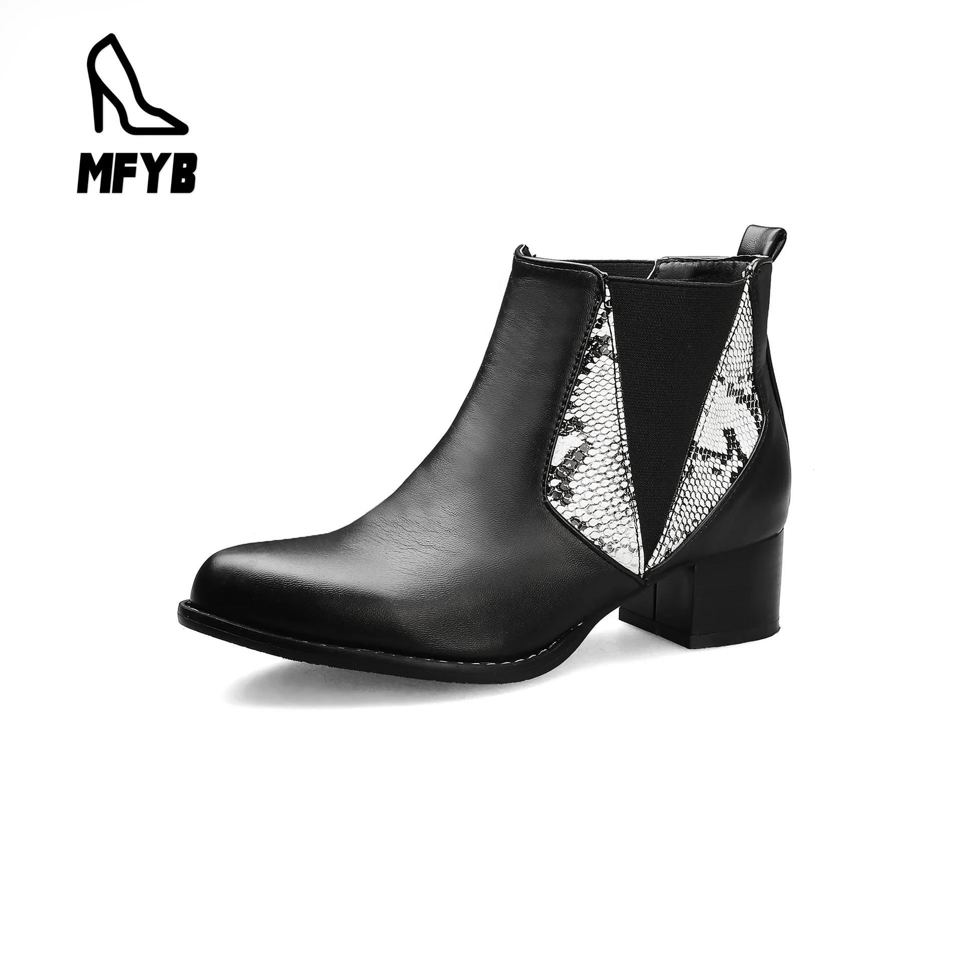 

MFYB Women's boots 2019 winter new casual thick with women's shoes 34-43 large size wild low tube Chelsea boots