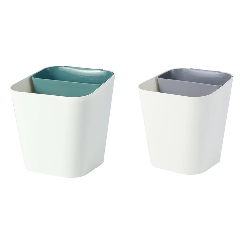 

Hot New 13L Wet and Dry Classification Trash Can Home Living Room Kitchen Bathroom Paper Trash Can Thickened PP Bucket