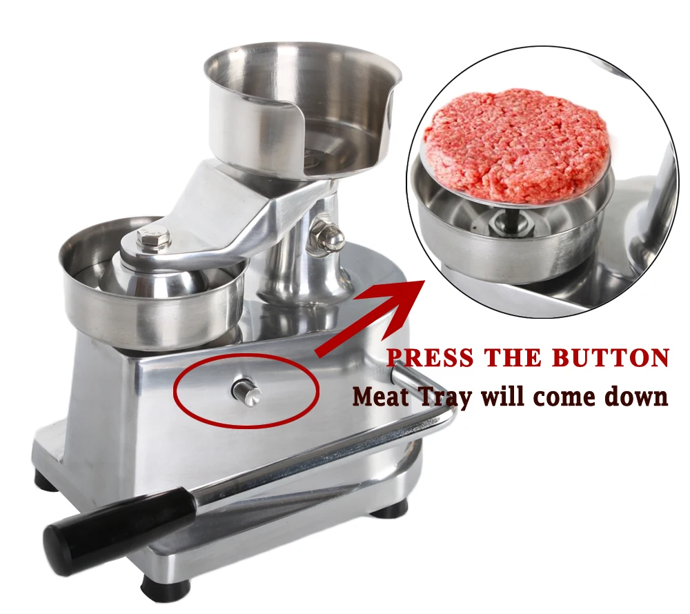Burger Patty 100-150mm Manual Hamburger Press Maker Burger Forming Machine Round Meat Shape Processor Kitchen Beef Pie Mold Tool