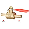 red handle Valve 6mm-12mm Hose Barb Inline Brass Water Oil Air Gas Fuel Line Shutoff Ball Valve Pipe Fittings ► Photo 2/6