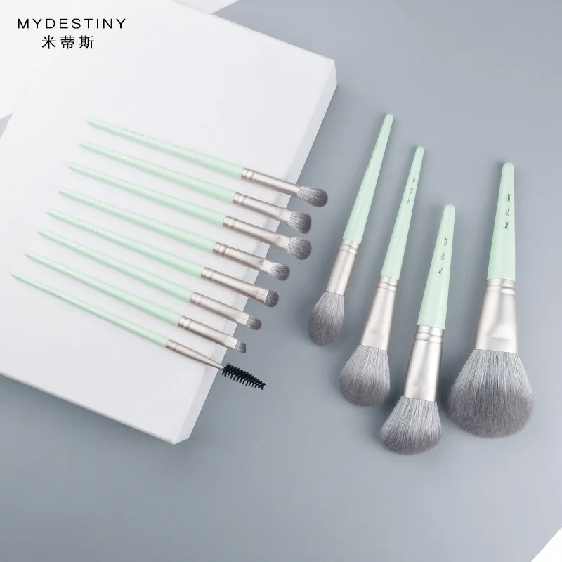 

High-end Concise color Cosmetic Brush Suit Loose powder Blush Shading Brush Professional Makeup Tools Full Set Brush 12 pcs