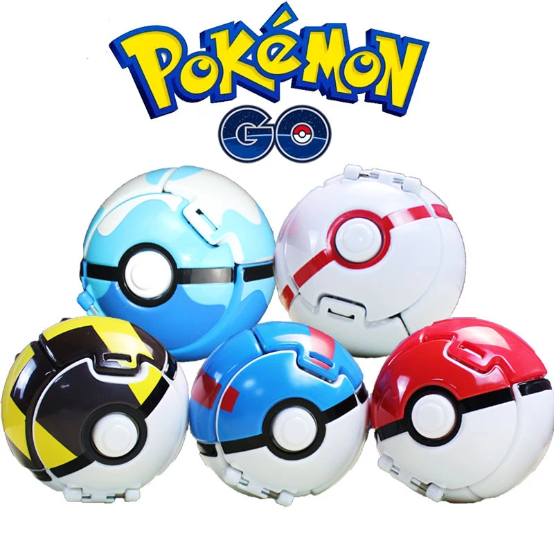 Pokemon Go 4Pcs Pokeball+4pcs Random Figure Inside action figures Cosplay Props Movie Peripheral Cute Gift