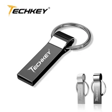Techky Горячая USB флэш-накопитель металлический Флешка 32 ГБ 16 ГБ 8 ГБ 4 г usb металлическая флэш-карта в виде ключа Палка высокоскоростной водонепроницаемый