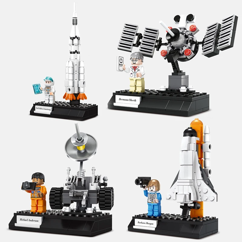 

Aerospace Series Building Blocks Rocket Aircraft Space Satellite Lunar Model sets Technic Bricks Children Education Toy Gifts
