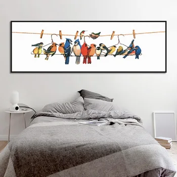 

Birds Array Fun landscape poster canvas Print Wall Nordic Minimalist Style Art Modular Living Room Bedroom Home Frameless
