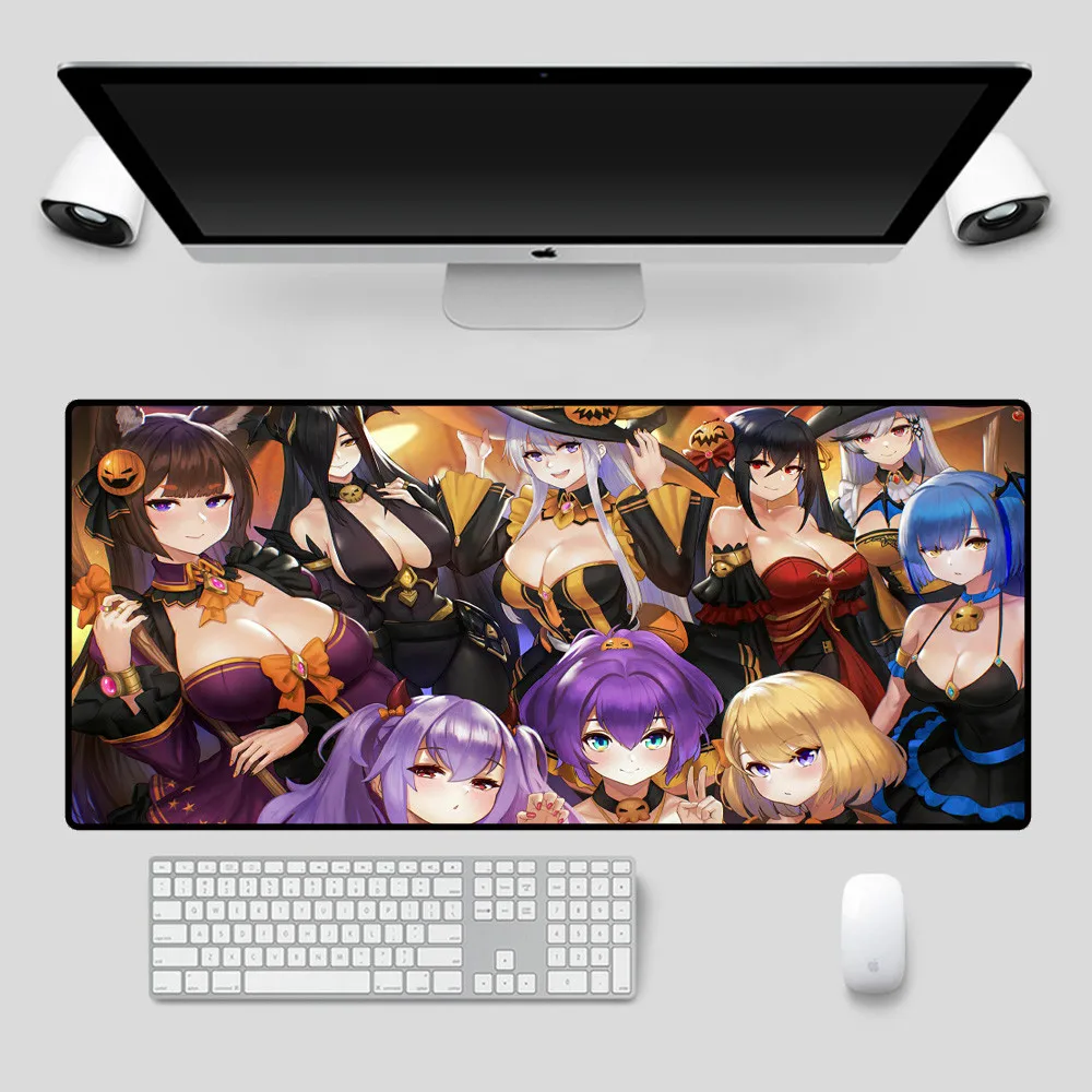 

Meiruige Kawaii Mousepad Cute Little Sisters Computer Notebook Office Keyboard Game Accessories Large Mouse Pad Desk Mat