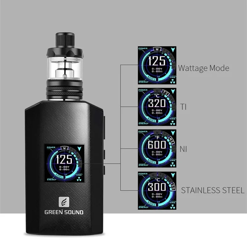 

Original GreenSound GS GT125 125w TC box mod Vape Kit 4800mAh Built-in Battery with 4.5ml Atomizer Tank Vapor kit