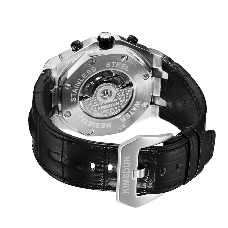 KIMSDUN Мужские автоматические часы автомат Королевский дуб модные спортивные военные кожаные многофункциональные AP наручные часы Relogio Masculino 3 бар