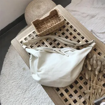 

Fashion New Canvas Bag INS Diagonal Dumpling Bag Chic Female Port Style Japanese Wild Student Bag Single Tote Bags