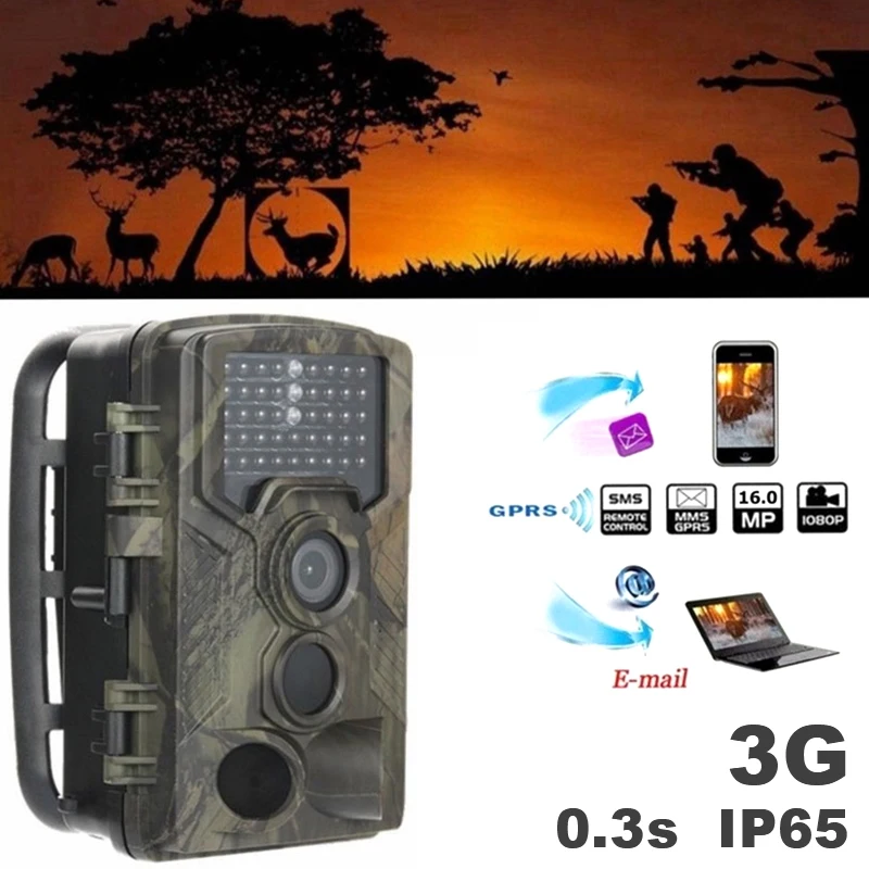 Wildlife Hunting Camera Trail Camera 3G 1080p HD 16MP IP65 Security Portable Cam Animal 20M WCDMA
