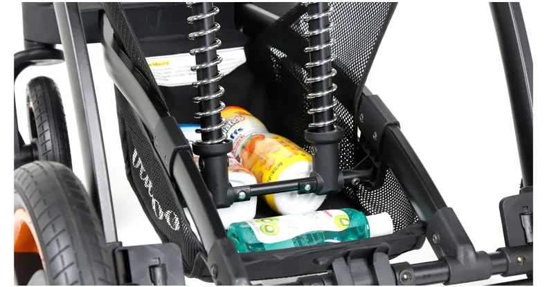 Belecoo high-grade luxury baby stroller with basket PU leather 3 in 1 folding infant pram