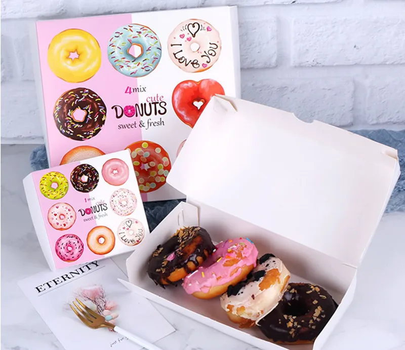 Description Picture 5 of itemStoBag 20pcs Donut Paper Box Baking Packaging Boxes For Baby Shower Christmas Gift Boxes Birthday Party Wedding Supplies Favors