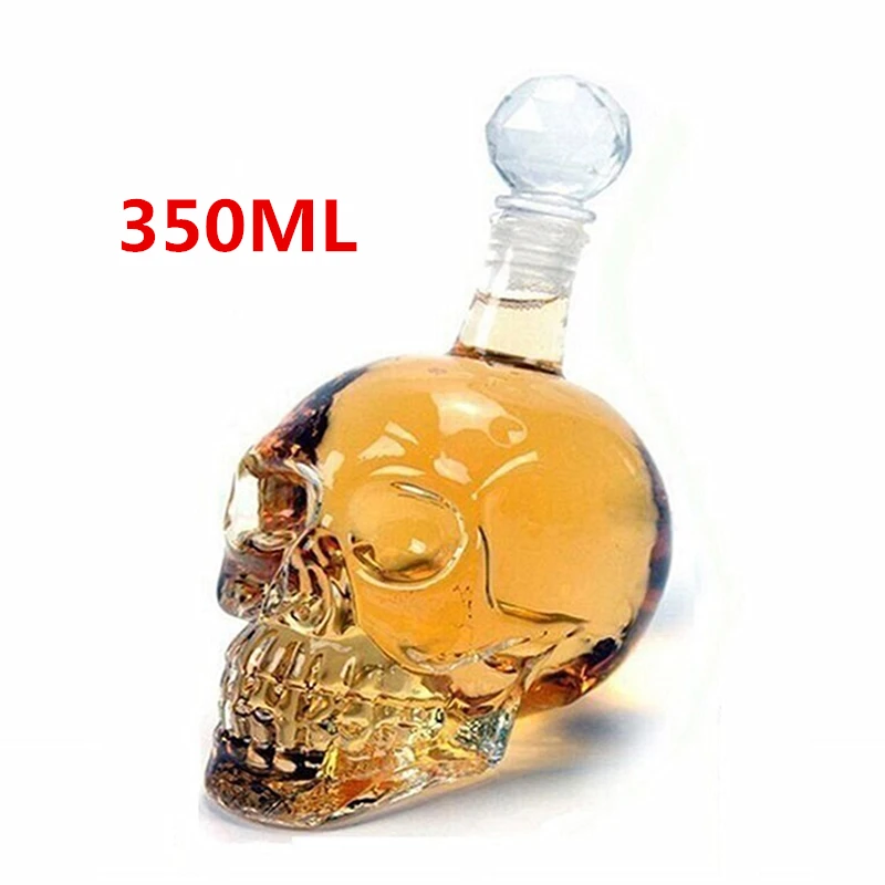 350ML Творческий Череп Стекло Виски Водка Вино хрустальные бутылки спиртные чашки прозрачные вина питьевые чашки бар дома - Цвет: 350ML