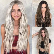 1 шт., женские, дамские, девичьи, Омбре, длинные, волнистые, парик, кудрявые, очаровательные, модные, вечерние, косплей, JS11