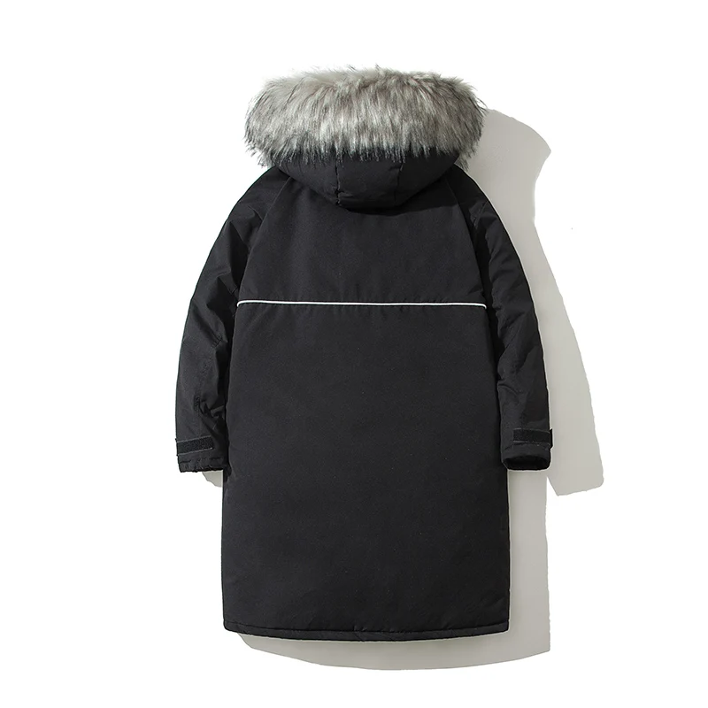 UnaReta/Зимняя Мужская парка, Новая повседневная куртка с большим меховым воротником и капюшоном, Мужская модная Высококачественная простая дизайнерская теплая длинное пальто-парка, большие размеры
