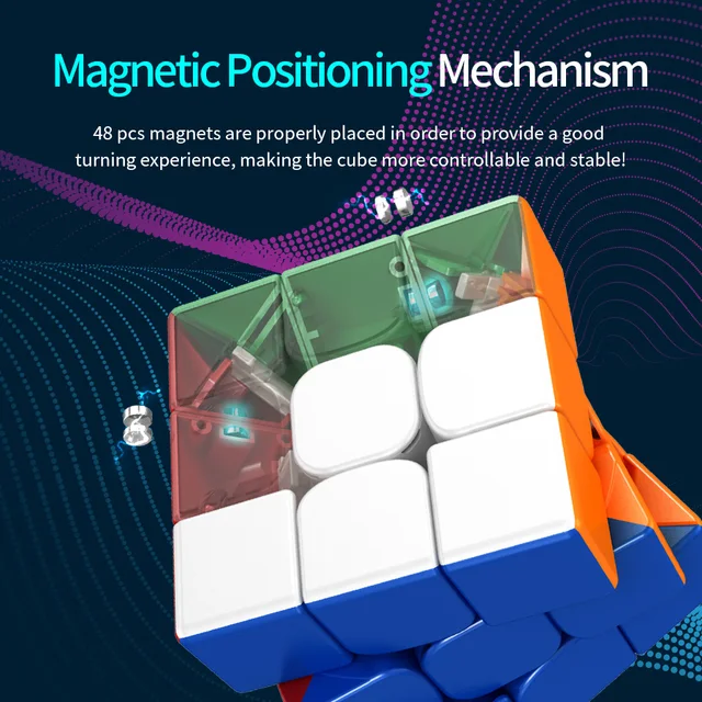 2021 MoYu RS3M Maglev 3x3x3 Magnetic Speed Cube Cubing Classroom 3*3 RS3 M Cubo Magico Puzzle Education Toy Kid Gift 5