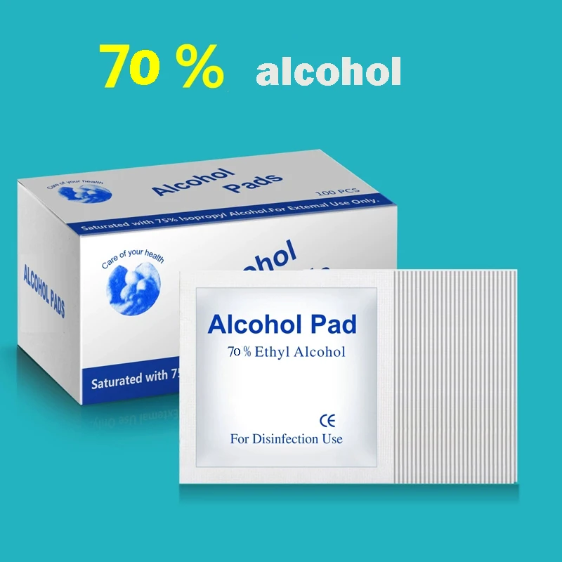 

500Pcs Disposable Alcohol Swabs Pads Wet Wipes First Aid Home Skin Cleaning Hygiene Sterilization Products Disinfection Swap Pad