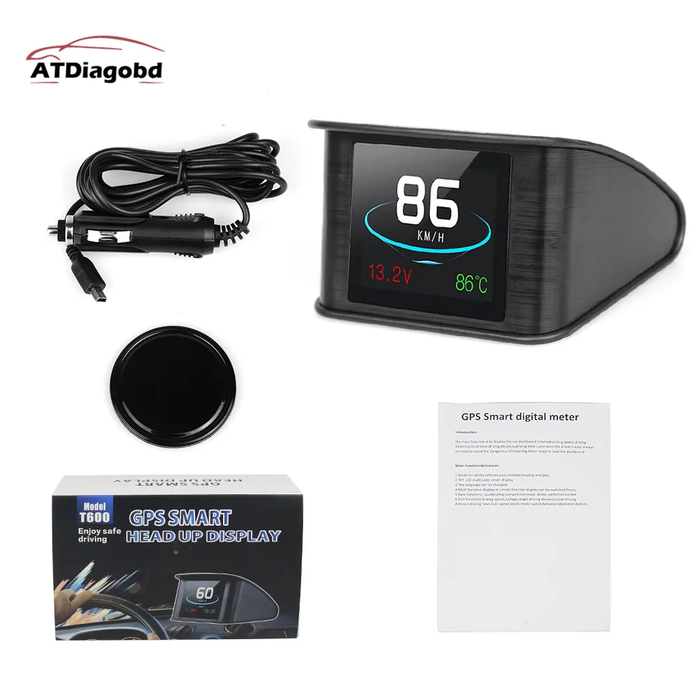 

2019 GPS OBD HUD Car Computer Speedometer Voltage Fuel Consumption Temperature Gauge Safety Alarm Monitoring System