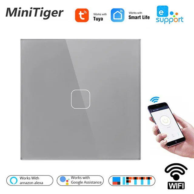 Сенсорный выключатель Minitiger Google Home Amazon Alexa голосовое управление европейский