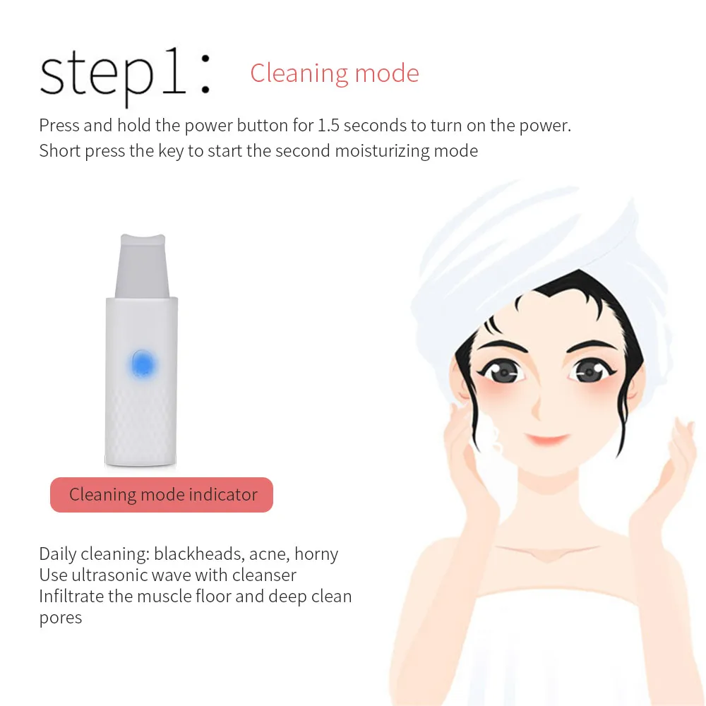 Blackhead Removal Cleaner USB Facial Skin Scrubber Beauty Face Wrinkle Remover Machine Fast Effective Clear Acne Skin Care Tools