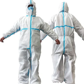

Professional Protective Clothing White Coverall Hazmat Suit Hospital Disposable Anti-Virus Isolation Protective Clothing